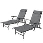 Set of 2 Chaise Lounge Chairs, Folding Tanning Chair with Pillow, Outdoor Sun Lounger for Patio, Garden, Beach, Grey