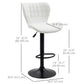 Set of 2 Swivel Adjustable Bar Stools - White