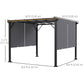 10' x 10' Retractable Pergola Canopy for Backyard, Grey