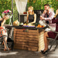 43" Propane Fire Pit Table 50,000 BTU Outdoor Gas Fire Table with Glass Wind Guard, Waterproof Cover