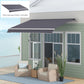 11' x 8' Outdoor Sunshade Canopy Awning Cover, Retractable Awning Fabric Replacement, UV Protection, Grey