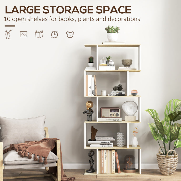 5-Tier S-Shaped Bookshelf