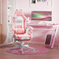 Racing Gaming Chair with Footrest - Pink
