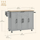 Rolling Kitchen Island Cart with Drawers - Grey