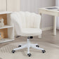 Office Chair, Armless Swivel Desk Chair with Adjustable Height, Backrest, Tilt Function for Office, Vanity, Cream White