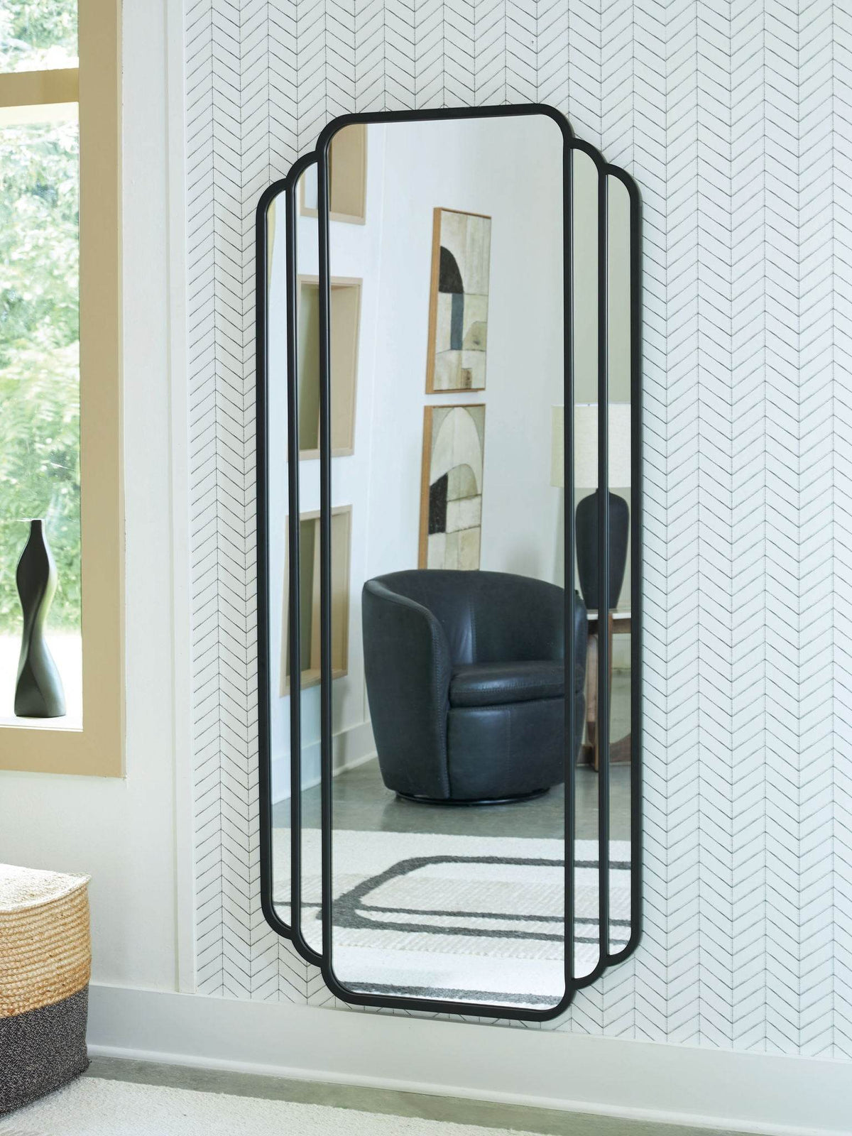 Antigone - Black - Floor Mirror - Forward Furniture