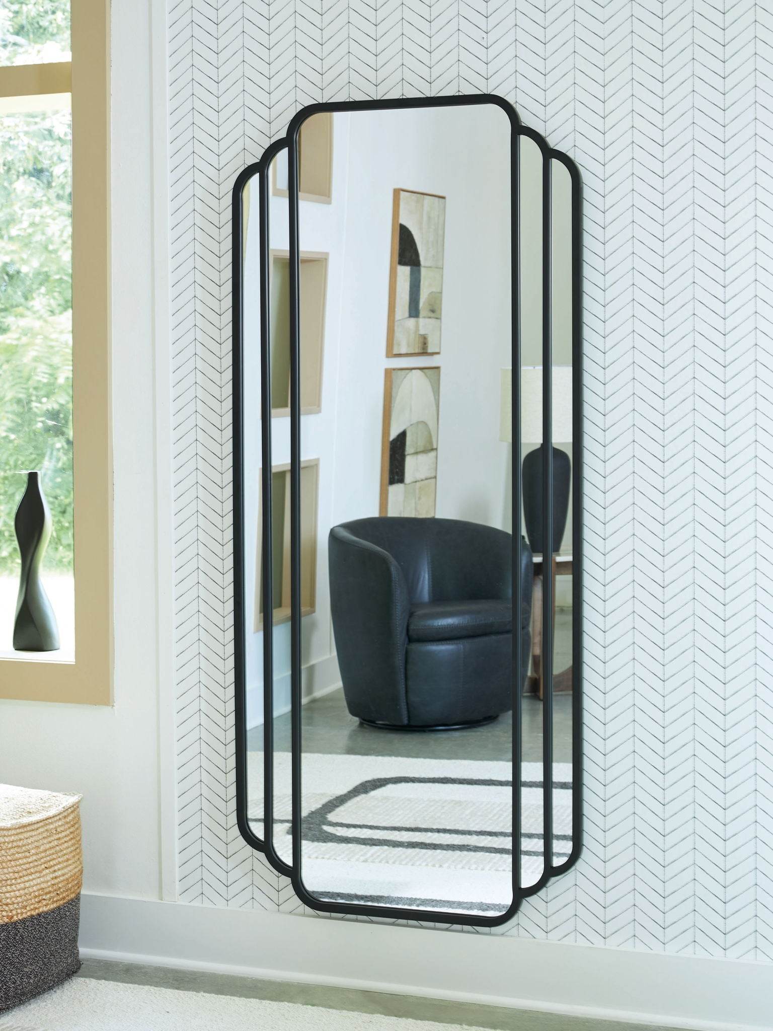 Antigone - Black - Floor Mirror - Forward Furniture