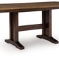 Rylandeen - Rectangular Dining Room Counter Height Extension Table - Light Brown / Dark Brown