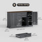 58" Farmhouse Sideboard with Charging Station - Black