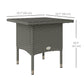 Wicker Outdoor Side Table, 20" Square Patio End Table w/ Full Woven Top, Grey