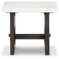 Burkhaus - White / Dark Brown - Rectangular End Table