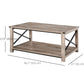 Industrial Coffee Table with Storage Shelf