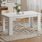 63" Dining Table for 4-6 with Wood Effect - White