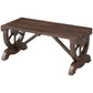 Rustic Wood Wheel Outdoor Garden Bench for 2-Person with a Unique Wheel Design on the Legs & Strong Build, Brown