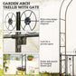 7.4 ft Garden Arch, Outdoor Trellis Arbor with Gate for Climbing Plants, Wedding Arch, Black