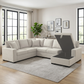 Hailey sectional with the storage chaise open in a bright modern living room