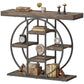 39.4" Console Table with Storage Shelves, Industrial Sofa Table for Living Room, Hallway, Rustic Brown