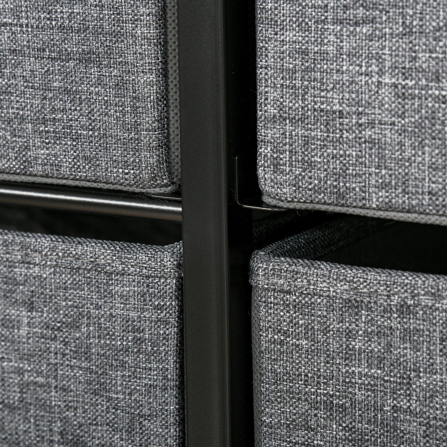 7-Bin Dresser Storage Tower Cabinet Organizer Unit, Easy Pull Fabric Bins with Metal Frame
