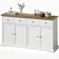 55" Farmhouse Sideboard Cabinet with Soft-Close Doors - White