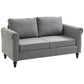 Vintage Chenille Loveseat with Rolled Arms - Light Grey