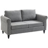 Vintage Chenille Loveseat with Rolled Arms - Light Grey
