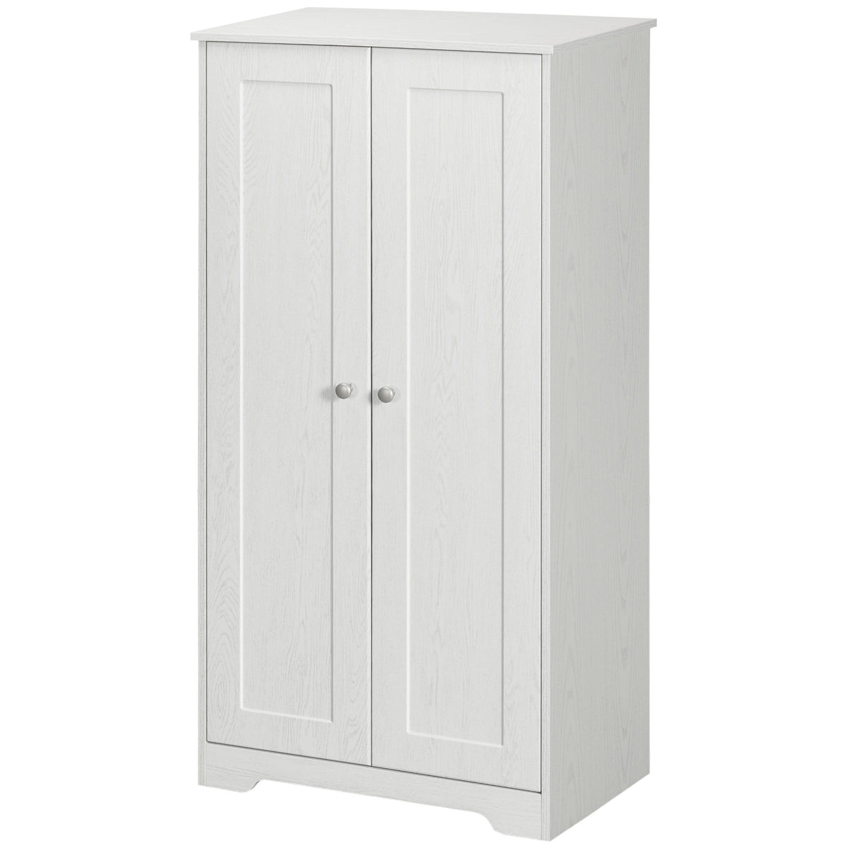 Kitchen Storage Cabinet, Freestanding Pantry Cabinet with 2 Doors and Adjustable Shelves, Distressed White