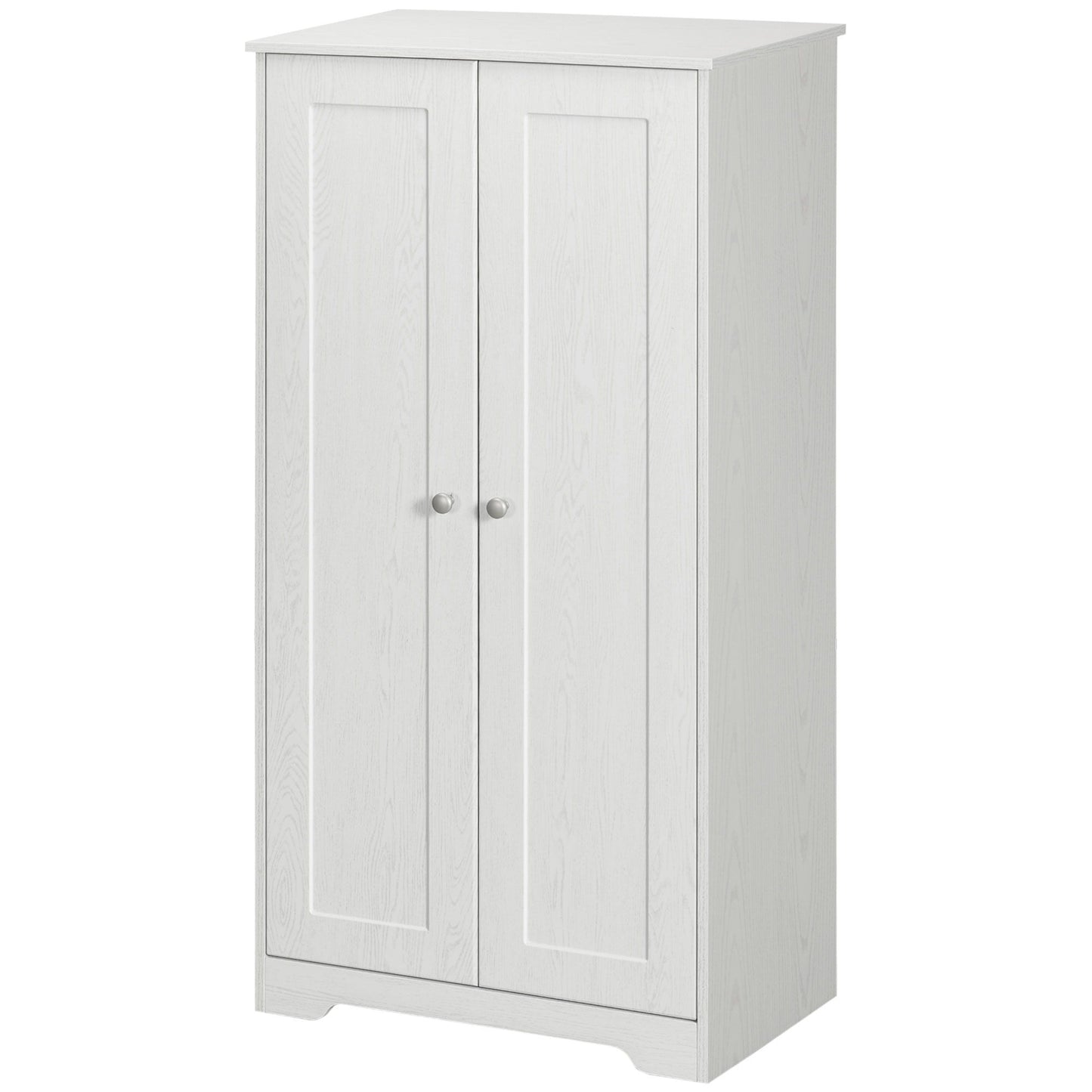 Kitchen Storage Cabinet, Freestanding Pantry Cabinet with 2 Doors and Adjustable Shelves, Distressed White
