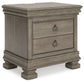 Lexorne - Gray - Three Drawer Night Stand