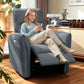 Power Recliner Chair, Fabric Upholstered Recliner Chair with USB Ports, Footrest, Charcoal Grey