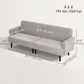 Modern Couch, 3 Seater Sofa, Corduroy Loveseat with Rubberwood Legs and Extra-Wide Seat, Light Grey
