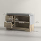 Upholstered Shoe Storage Bench with Drawer - Grey