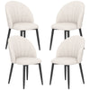 Upholstered Dining Chairs Set of 4 - Cream White