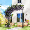 7.3ft Steel Garden Arch Trellis, Garden Arbor Trellis for Climbing Plants Roses Wisteria Vines, Flower Arch Wedding Arch Stand for Bridal Party Ceremony Decoration, Black