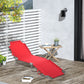 Folding Outdoor Lounge Chair, Portable Reclining Beach Lounger with Breathable Mesh Fabric, Sun Lounge Bed Camping Cot for Patio, Garden, Poolside, Red