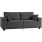 86" 3-Seater Corduroy Sofa - Dark Grey