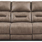 Stoneland - Fossil - Power Reclining Sofa - Faux Leather