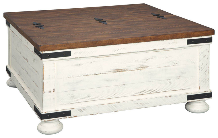 Wystfield - White / Brown - Cocktail Table with Storage - Forward Furniture