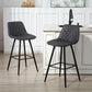 Set of 2 PU Leather Counter Height Bar Stools - Black