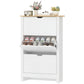 Shoe Storage Cabinet with 3 Flip Drawers and Adjustable Shelves for 9-18 Pairs of Shoes, White