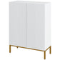 Shoe Storage Cabinet with Adjustable Shelves and Soft-Close Hinges, for 15-20 Pairs of Shoes, White