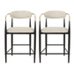 Set of 2 Modern Counter Stools with Iron Frame and Gold Accents, Chairs for Kitchen Island and Dining Room, 23" L x 22" W x 37.5" H, Beige