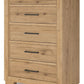 Galliden - Light Brown - Five Drawer Chest