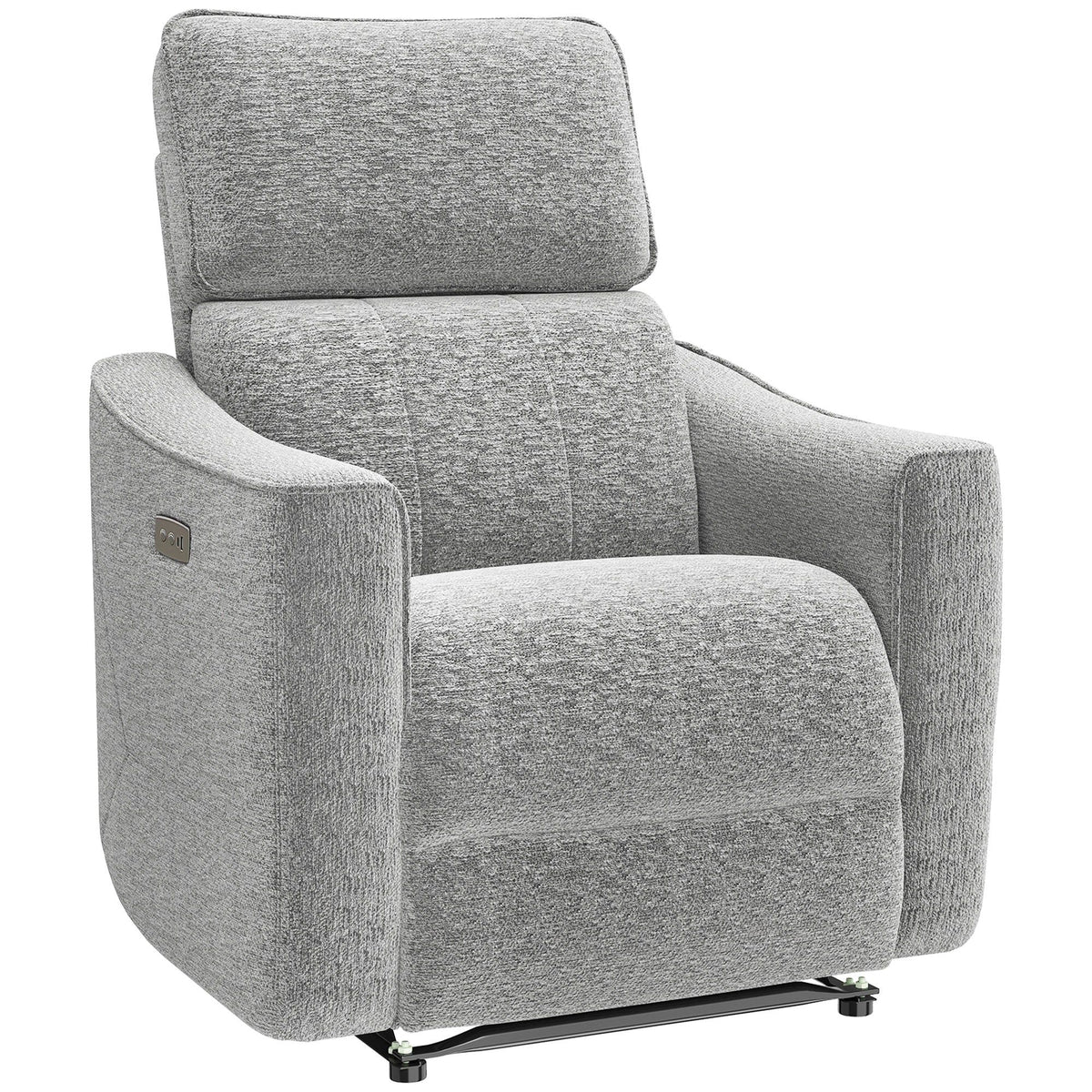 Chenille Power Recliner Chair with USB Ports - Grey