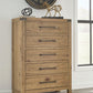 Ridgester - Five Drawer Chest - Light Brown