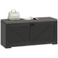 Shoe Storage Bench with Padded Seat, Entryway Bench Holds up to 352 lb, Shoe Organizer, 8 Pairs, Black Wood Grain