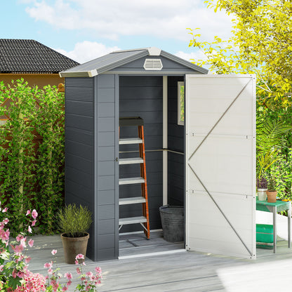 4.4' x 3.3' Plastic Garden Shed with Latch Door & Vents