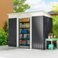 7' x 4' Outdoor Storage Shed, Metal Garden Tool Storage House Organizer with Lockable Sliding Doors and Vents for Backyard Patio Lawn, Charcoal Grey