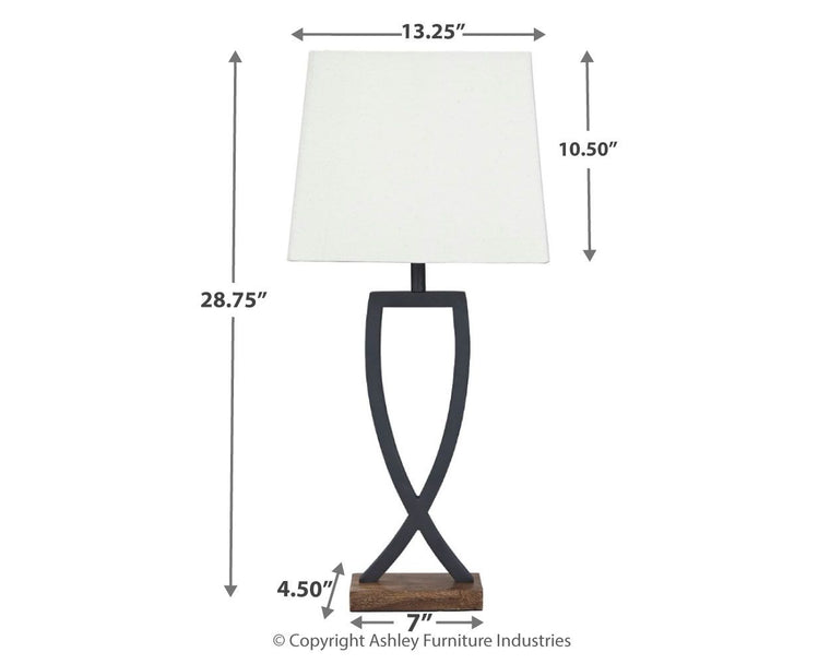 Makara - Metal Table Lamp (Set of 2) - Black / Brown