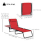 Outdoor Folding Lounge Chair, 4-Level Adjustable Chaise Lounge with Headrest, Tanning Chair Beach Bed Reclining Lounger Cot for Camping, Hiking, Backyard, Wine Red
