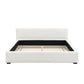 Queen Wide-Edge Bed with 12 Wooden Slats & 3 Support Legs, Solid Bed Frame with a Sturdy Stand, 87.5'' L x 66.5'' W x 27.5''H cm, Beige